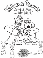 coloriage Wallace et gromit et le lapin garou